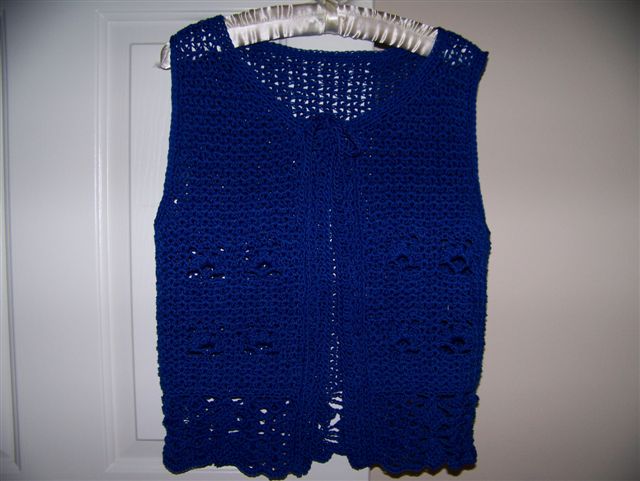 christines blue vest